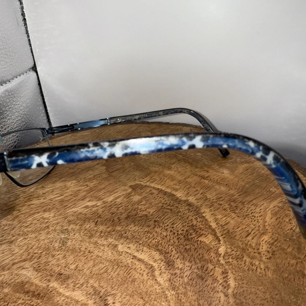 Jhane Barnes‎ Nano Eyeglass Frames 55-16-140 Gunmetal Blue Accent Designer